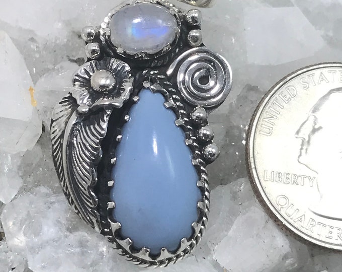 Gorgeous Owyhee Opal and Moonstone Pendant - Etsy