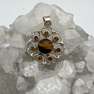 Tigers Eye and Citrine Necklace