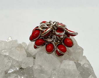 CLEARANCE Red Coral Ring, Size 7