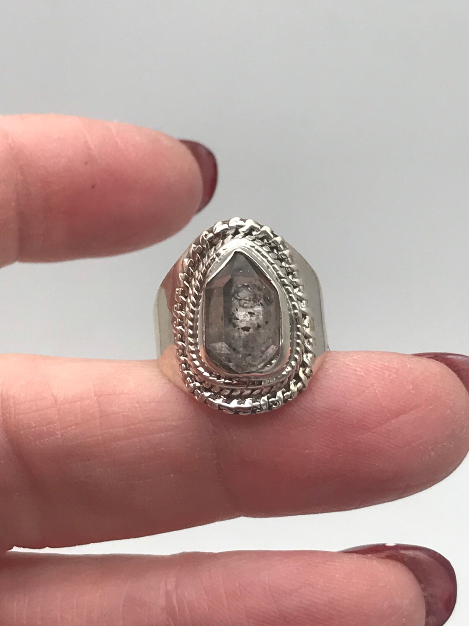Anillo de diamantes Herkimer tamaño 6 1/2 | Etsy