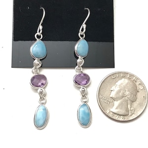 Larimar and Amethyst Earrings