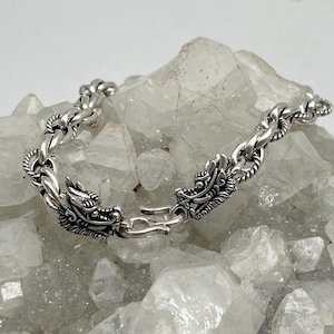 Sterling Silver Dragon Bracelet-Size Various