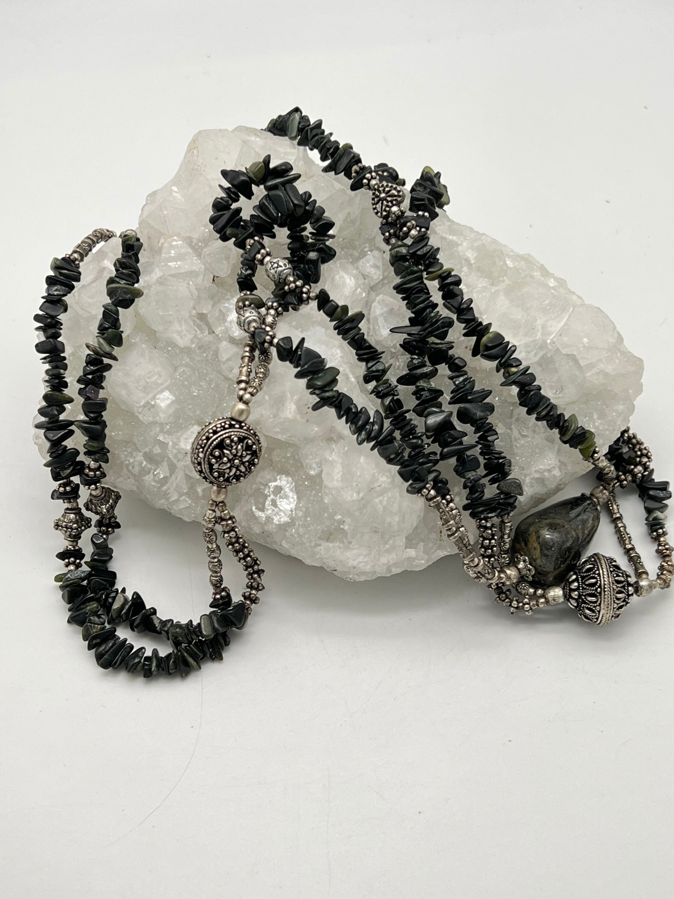Two Strand Black Jasper Necklace