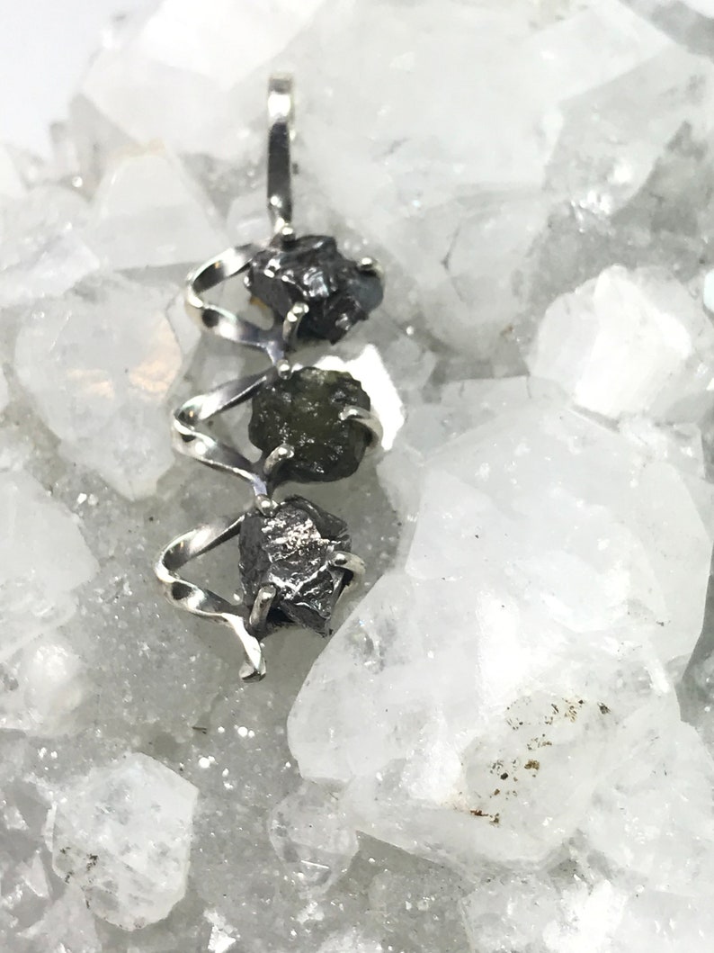 Meteorite and Moldavite Pendant