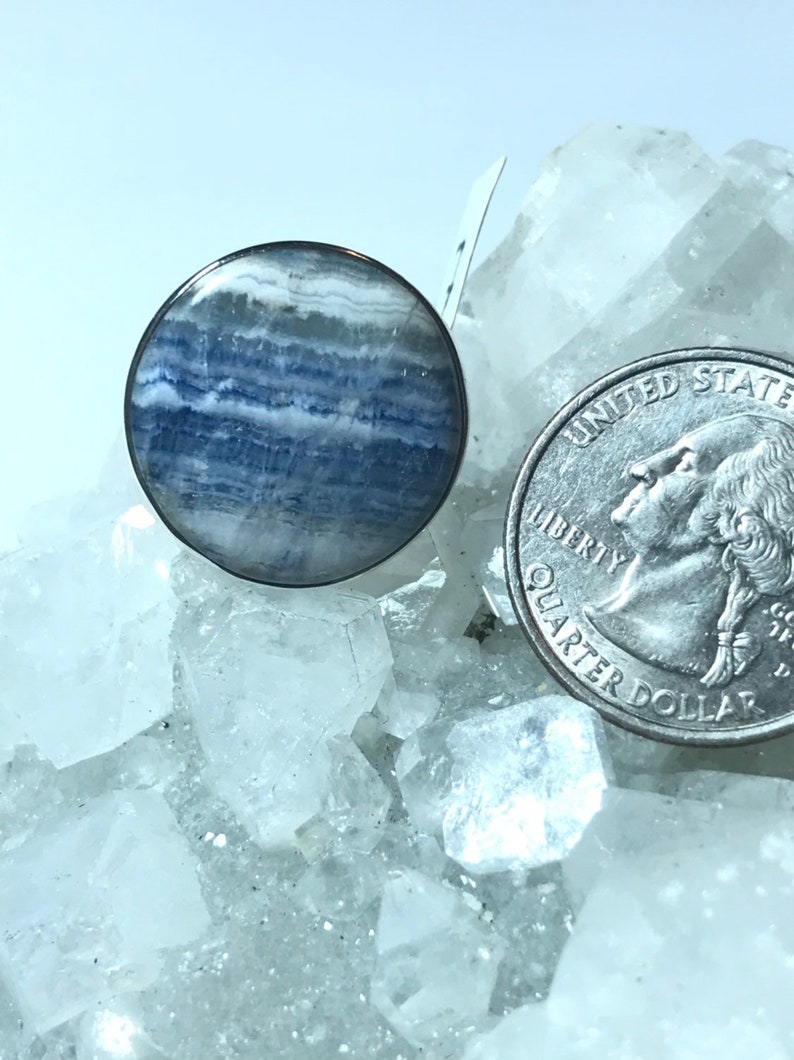 Blue Scheelite Ring Size 7