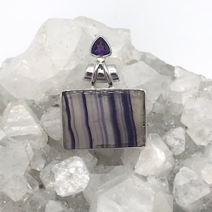 Fluorite and Amethyst Pendant