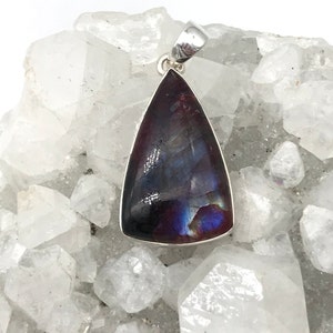 Unique Red/Purple Labradorite Pendant