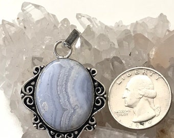 Beautiful Blue Lace Agate Pendant