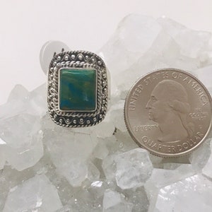 Genuine Peruvian Blue Opal  Ring, Size 6 1/2