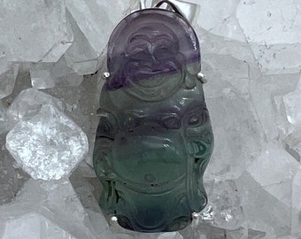 Beautiful Fluorite Carved Buddha Pendant