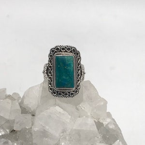 Genuine Peruvian Blue Opal  Ring, Size 6 1/2