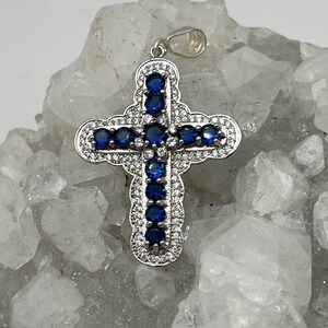 CLEARANCE Blue Crystal Cross
