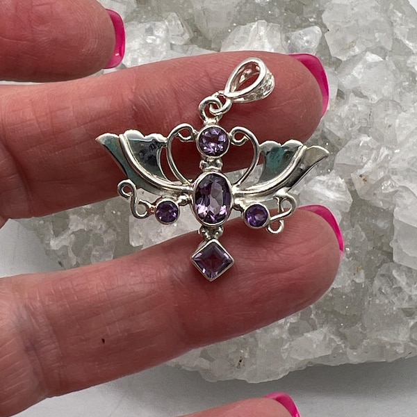 Amethyst Sacred Angel Pendant