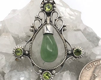 Beautiful Jade and Peridot Pendant