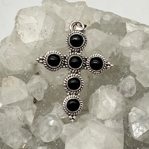 Black Onyx Cross Pendant