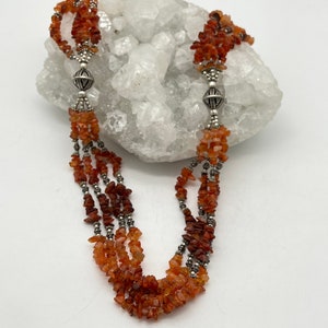 Four Strand Carnelian Necklace-21-22&quot; Adjustable