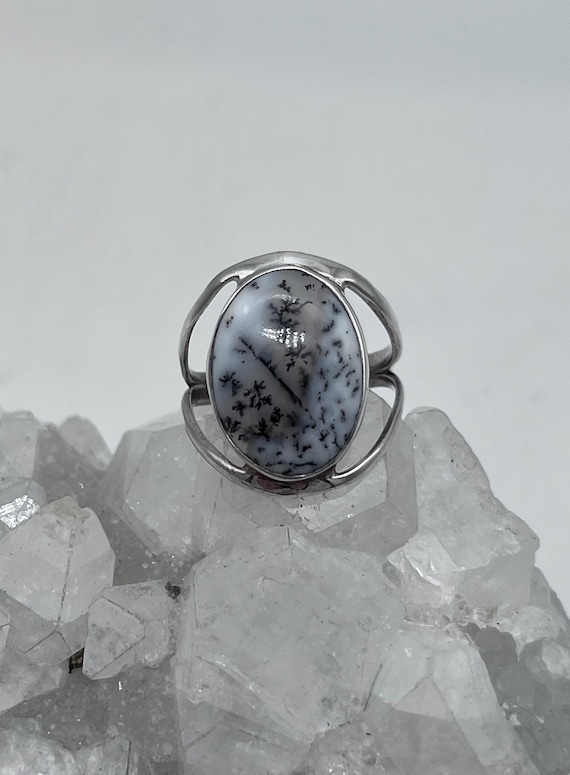 Dendritic Opal Ring, Size 10