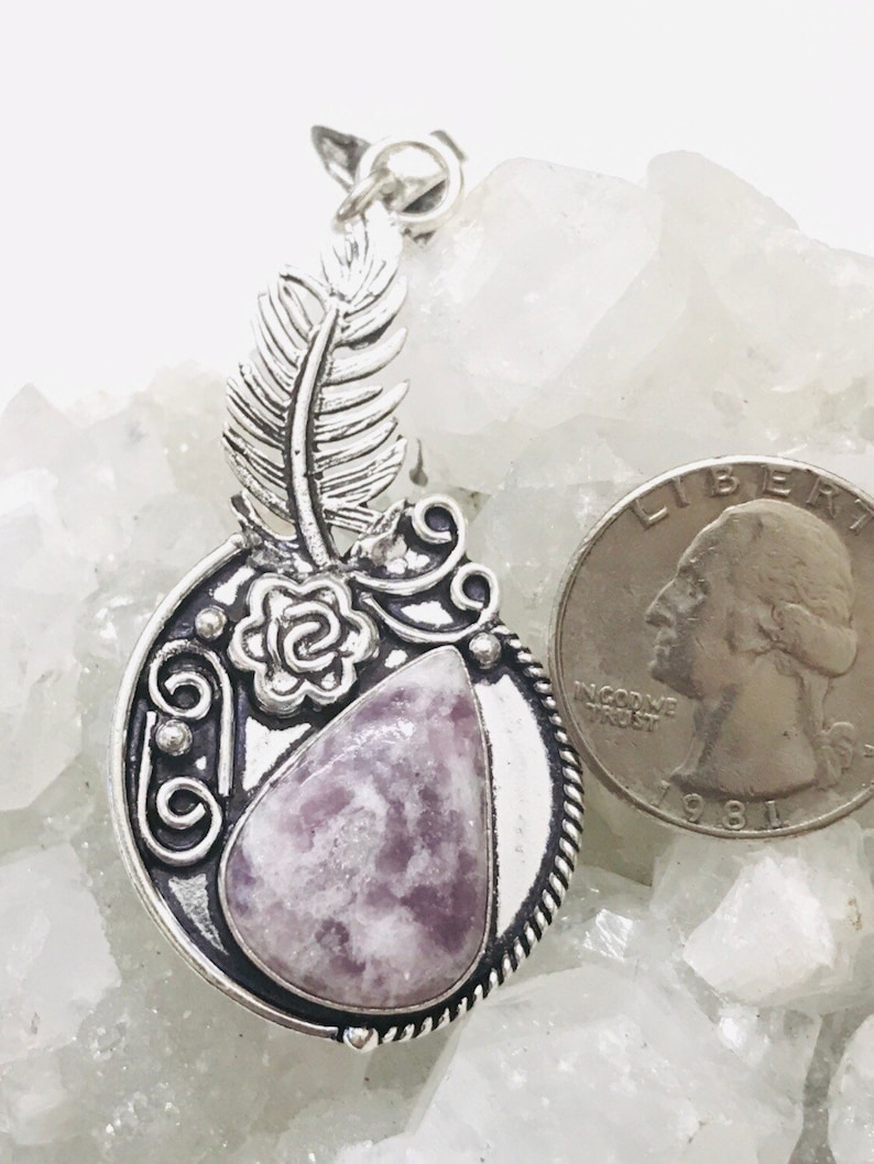 Abstract Lepidolite Pendant