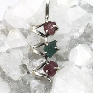 Abstract Pink and Green Tourmaline Pendant