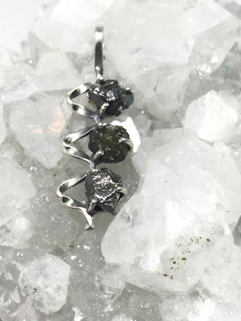 Meteorite and Moldavite Pendant