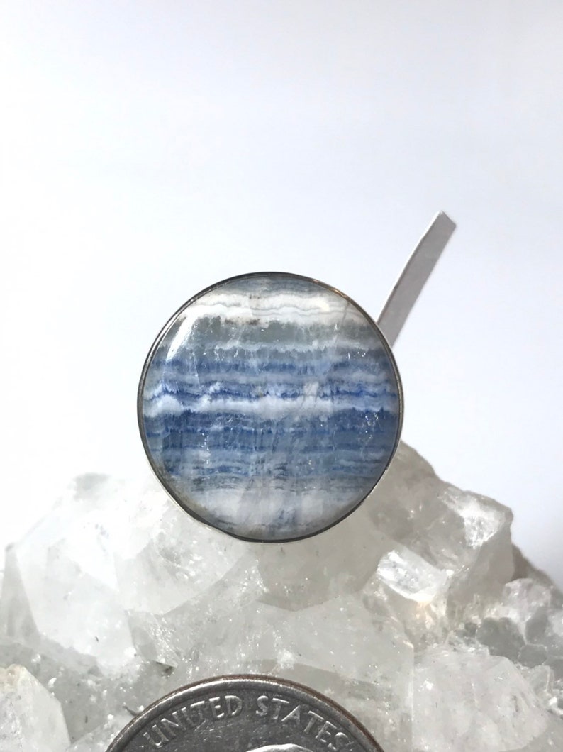 Blue Scheelite Ring Size 7
