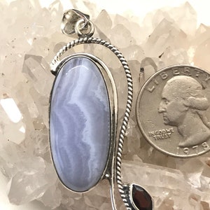 CLEARANCE Beautiful Blue Lace Agate and Garnet