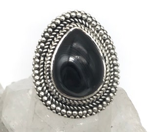Anillo de psilomelano, talla 6