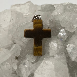 CLEARANCE Petite Tigers Eye Cross Pendant