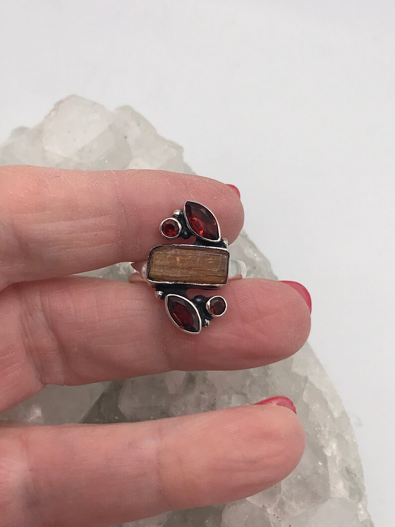 Rough Orange Kyanite Ring Size 8 12