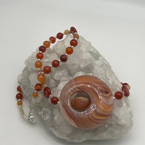 Agate Beaded Necklace-22”