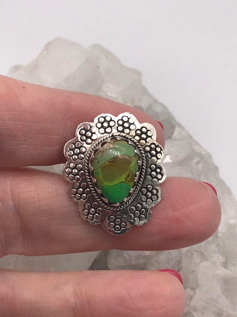 Green Turquoise Ring Size 7 12