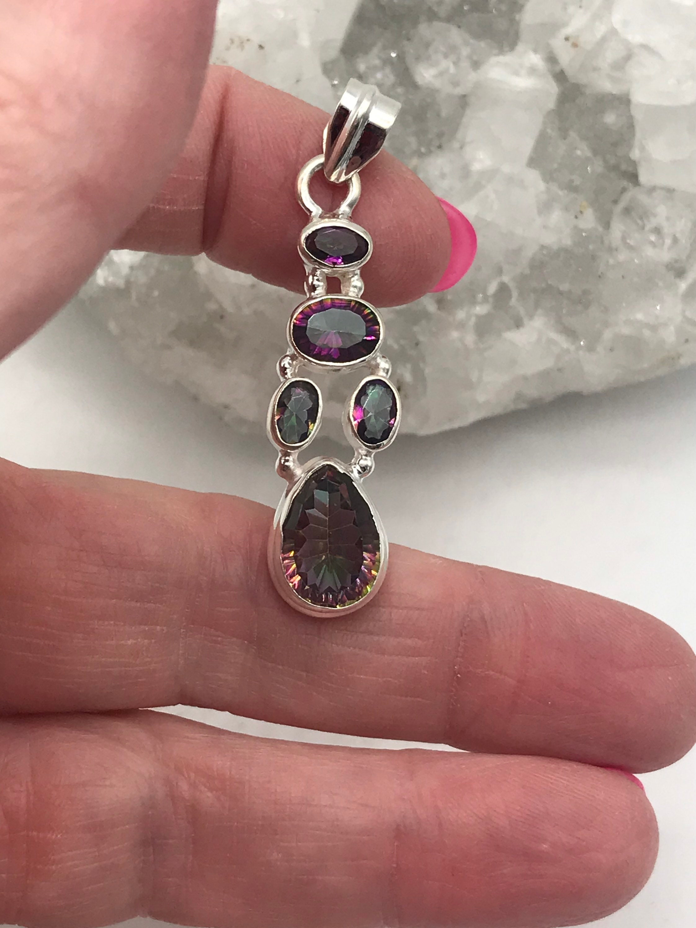 Mystic Topaz Pendant - Etsy