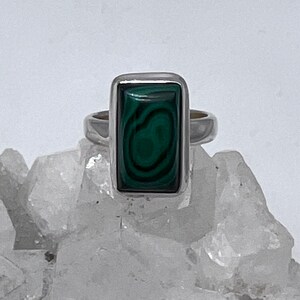 Bullseye Malachite Ring,  Size 5 1/2