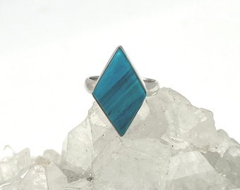 Peruvian Blue Opal  Ring, Size 6