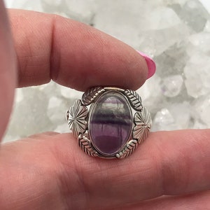 Abstract Fluorite Ring Size 8 1/2 image 8