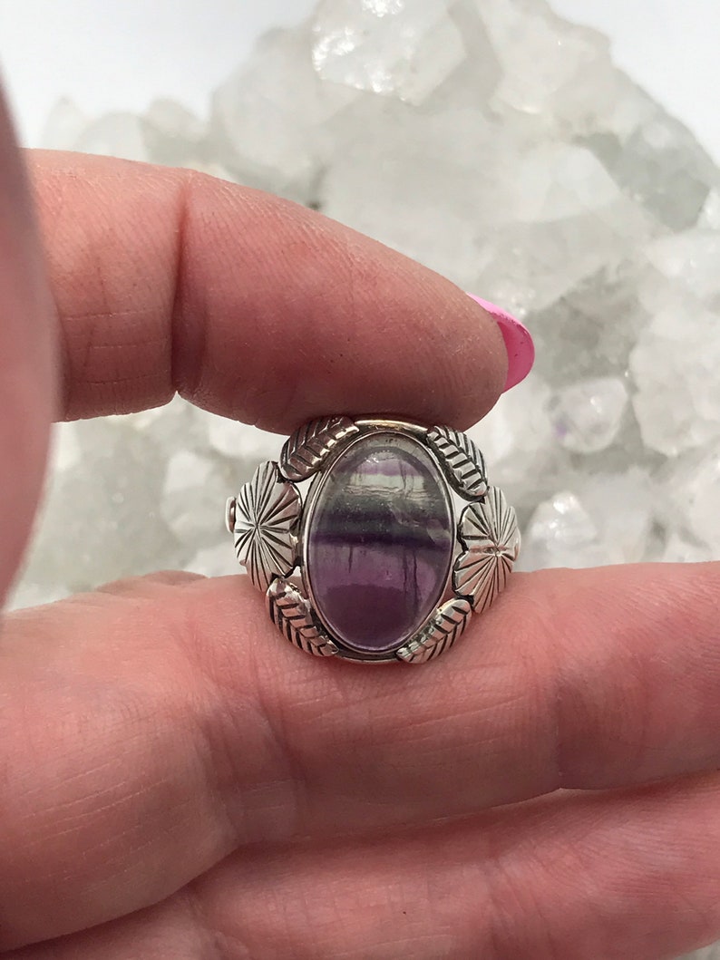 Abstract Fluorite Ring Size 8 1/2 image 8