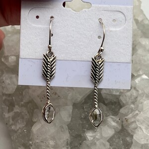 Herkimer Diamond Arrow Earrings
