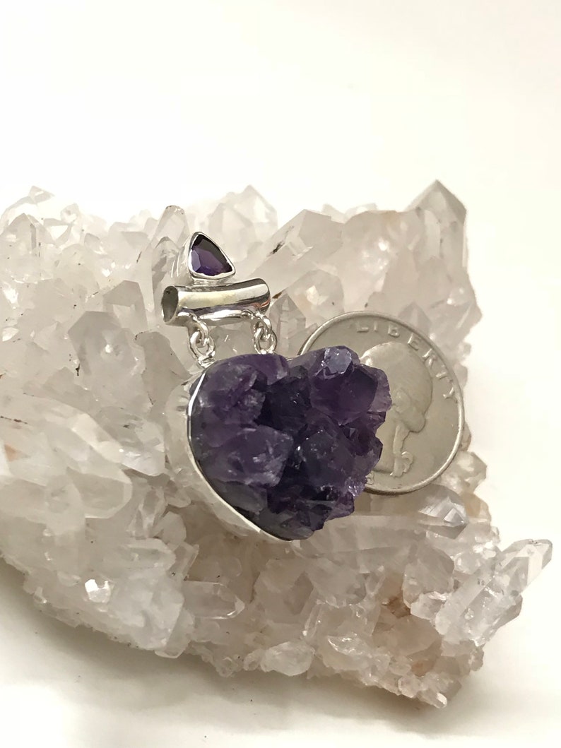 Amazing Rough Amethyst Heart Pendant