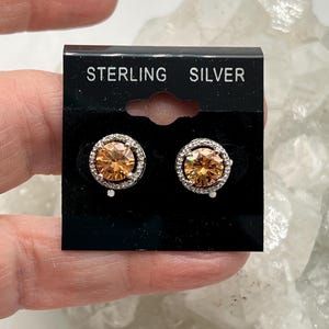 CLEARANCE Tangerine Crystal Stud Earrings