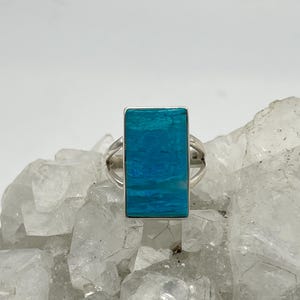 Genuine Peruvian Blue Opal  Ring, Size 6 1/2