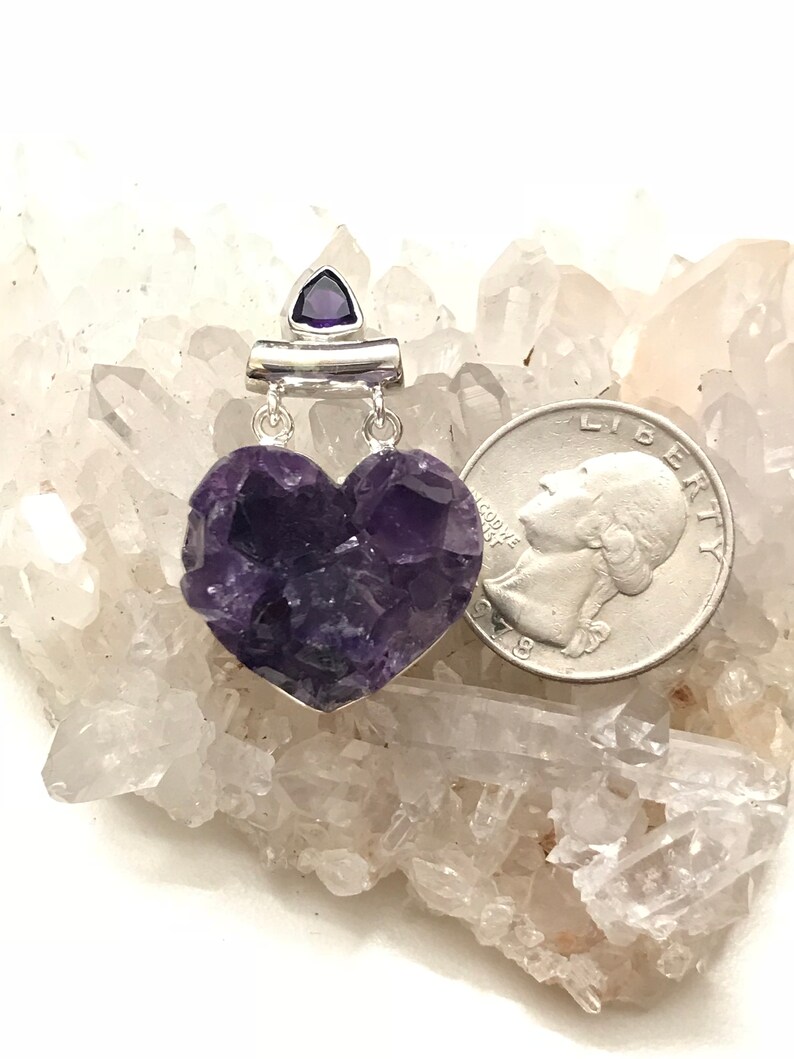 Amazing Rough Amethyst Heart Pendant