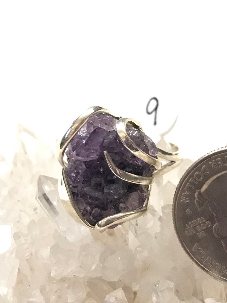 Size 9 Rough Amethyst Ring