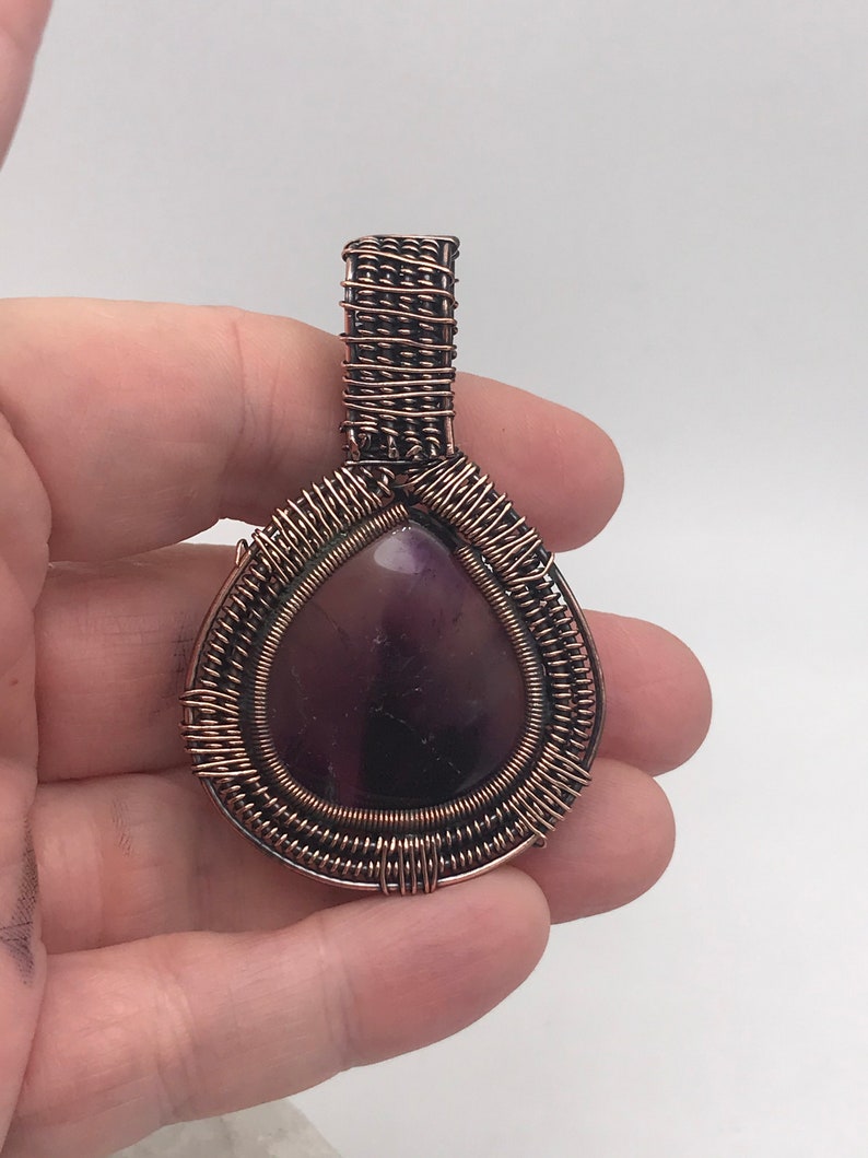 Beautiful Wire Wrapped Chevron Amethyst Pendant