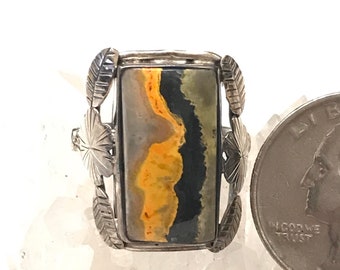 Amazing BumbleBee Jasper Ring,  Size 9