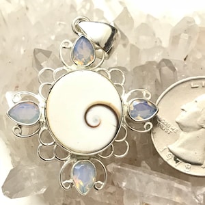 CLEARANCE Shiva Shell and Opalite Pendant