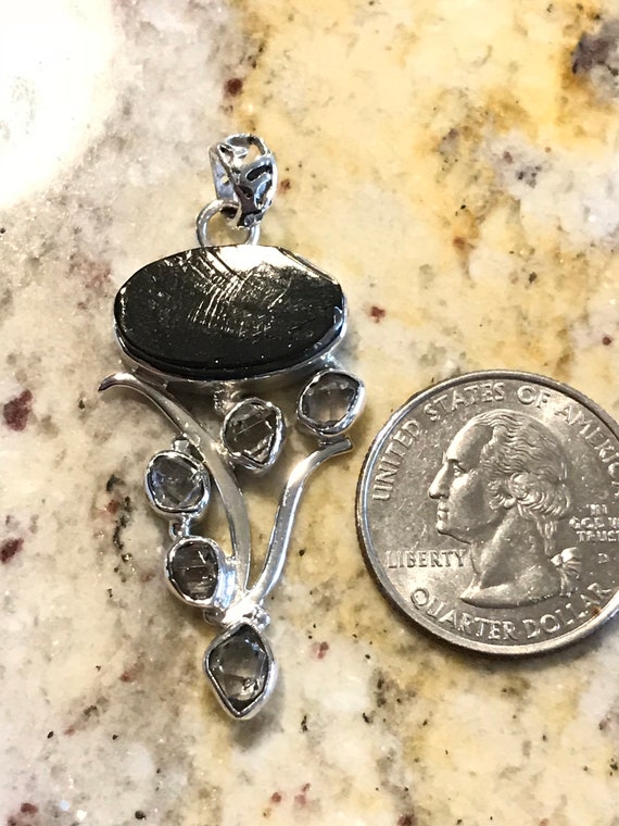 and Herkimer Diamond Pendant Shungite Moldavite