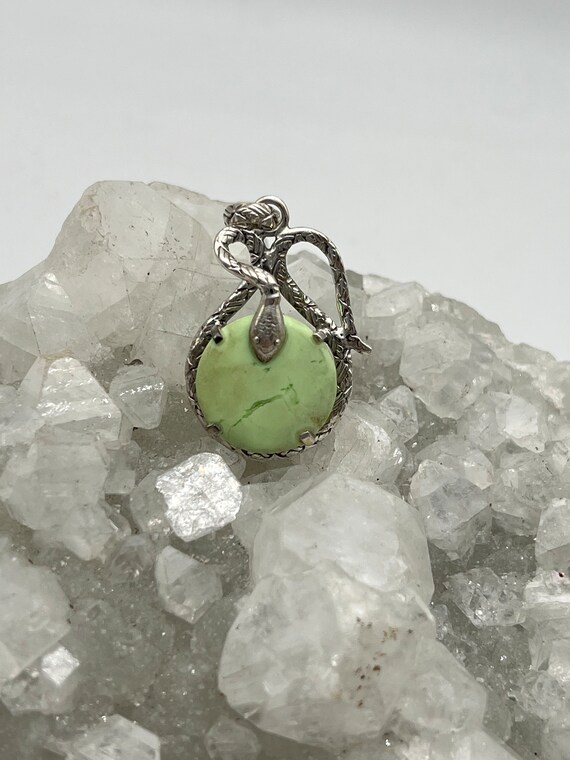 Lemon Chrysoprase Snake Pendant