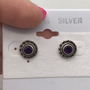 Amethyst Stud Earrings