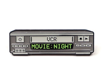 VCR Glow-In-The-Dark “Movie Night" Enamel Pin