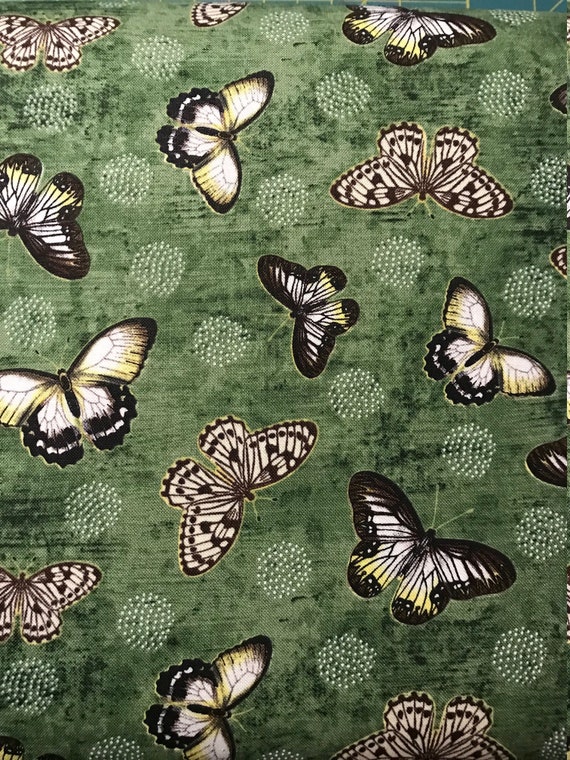 Black White Yellow Butterflies On Green Background Etsy